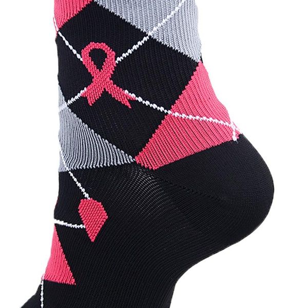 sports socks wonderful compression outdoor women men knee high/long printed polyester nylon hosiery footwear accessories long, Black